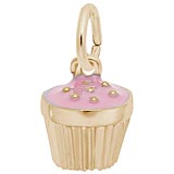 Gold Plated Pink Cupcake Sprinkles Charm by Rembrandt Charms