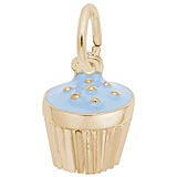 14k Gold Blue Cupcake Sprinkles Charm by Rembrandt Charms
