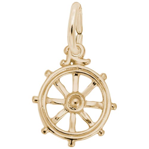14K Gold Ship Wheel Charm by Rembrandt Charms
