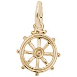 Gold Plate Ship Wheel Charm by Rembrandt Charms
