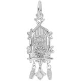 14K White Gold Cuckoo Clock Charm by Rembrandt Charms