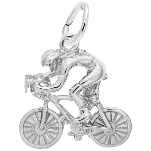 Rembrandt Cyclist Charm, Sterling Silver