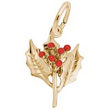 14K Gold Red Holly Leaf Charm by Rembrandt Charms