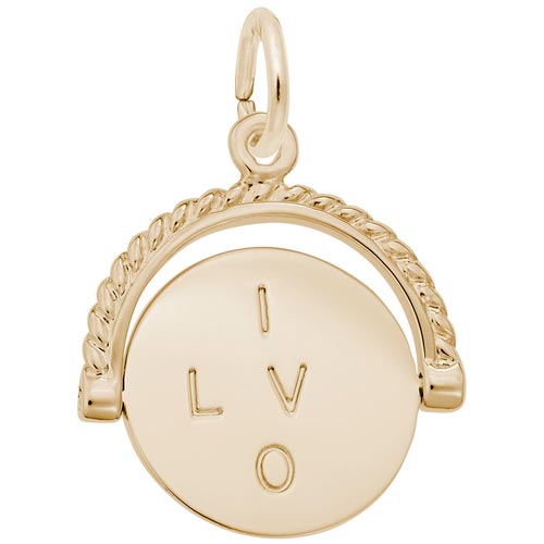 10K Gold I Love You Spinner Charm by Rembrandt Charms