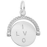 14K White Gold I Love You Spinner Charm by Rembrandt Charms