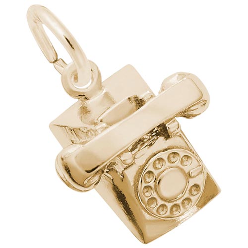 Gold Plate Rotary Phone Charm by Rembrandt Charms Gold Plate Rotary Phone Charm by Rembrandt Charms