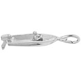 14K White Gold Motor Boat Charm by Rembrandt Charms