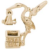 10k Gold Stork It's a Girl Charm by Rembrandt Charms