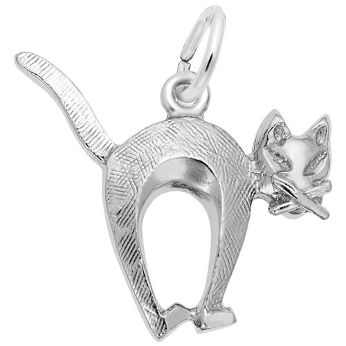 Sterling Silver Arched Cat Charm by Rembrandt Charms Sterling Silver Arched Cat Charm by Rembrandt Charms