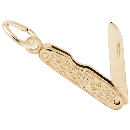 Gold Plate Pocket Knife Charm Pendant by Rembrandt Charms