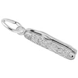 14K White Gold Pocket Knife Charm Pendant by Rembrandt Charms