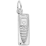 14K White Gold Cell Phone Charm by Rembrandt Charms