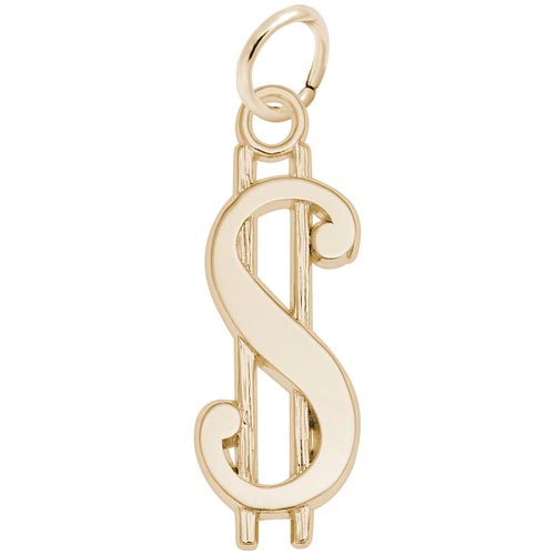 14K Gold Dollar Sign Charm by Rembrandt Charms