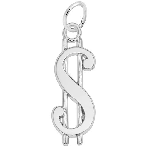 14K White Gold Dollar Sign Charm by Rembrandt Charms 14K White Gold Dollar Sign Charm by Rembrandt Charms