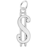 14K White Gold Dollar Sign Charm by Rembrandt Charms