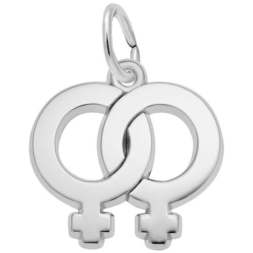 14K White Gold Female Twins Charm by Rembrandt Charms 14K White Gold Female Twins Charm by Rembrandt Charms