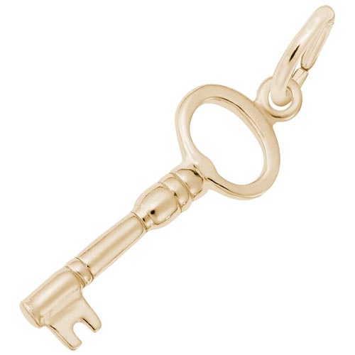 Gold Plated Antique Skeleton Key Charm by Rembrandt Charms Gold Plated Antique Skeleton Key Charm by Rembrandt Charms