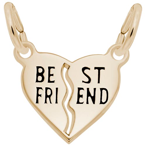 14k Gold Best Friend Heart Charm by Rembrandt Charms