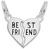 14k White Gold Best Friends Heart Charms by Rembrandt Charms