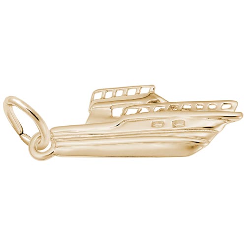 Gold Plate Fishing Boat Charm by Rembrandt Charms Gold Plate Fishing Boat Charm by Rembrandt Charms