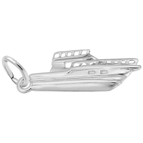 14K White Gold Fishing Boat Charm by Rembrandt Charms