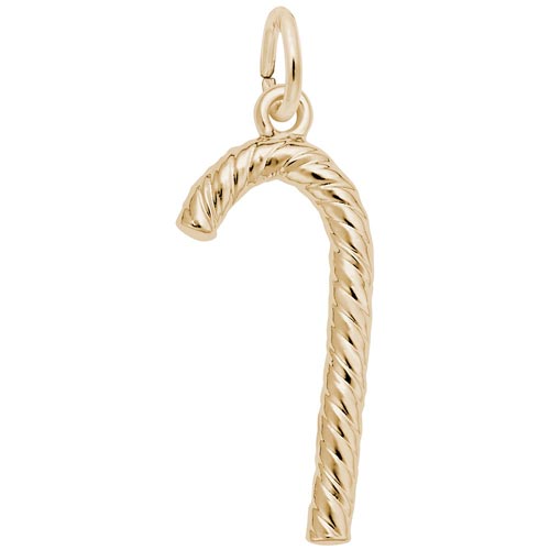 Rembrandt Candy Cane Charm, 14K Yellow Gold