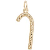Rembrandt Candy Cane Charm, 14K Yellow Gold