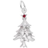 14K White Gold Christmas Tree Charm by Rembrandt Charms