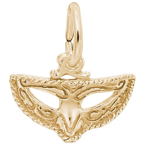 Gold Plate Madri Gras Mask Charm by Rembrandt Charms