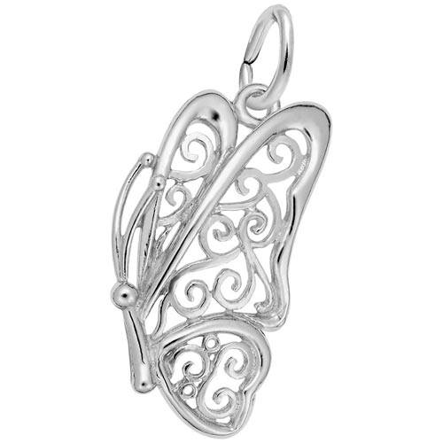 14K White Gold Butterfly Charm by Rembrandt Charms 14K White Gold Butterfly Charm by Rembrandt Charms