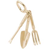 Gold Plate Gardening Tools Charm by Rembrandt Charms