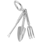 14K White Gold Gardening Tools Charm by Rembrandt Charms