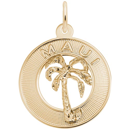 Gold Plate Maui Palm Tree Charm by Rembrandt Charms Gold Plate Maui Palm Tree Charm by Rembrandt Charms