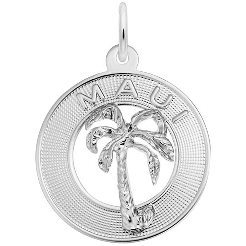 14k White Gold Maui Palm Tree Charm by Rembrandt Charms