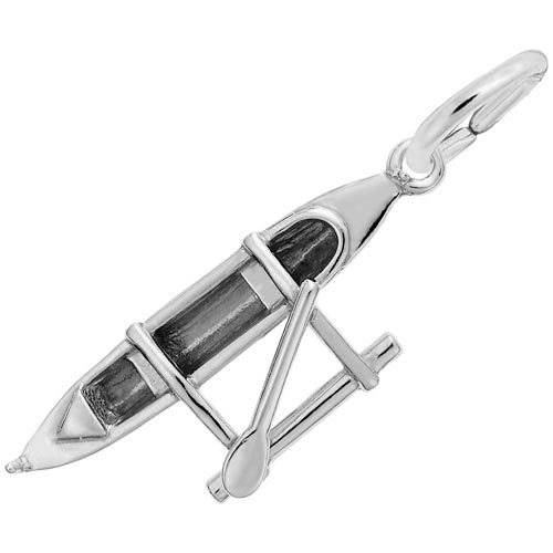 14K White Gold Outrigger Canoe Charm by Rembrandt Charms