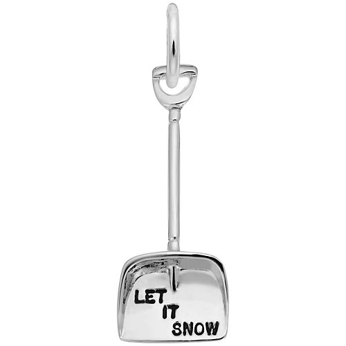 14K White Gold Snow Shovel Charm by Rembrandt Charms