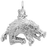 14K White Gold Wild Boar Charm by Rembrandt Charms