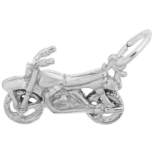 14K White Gold Dirt Bike Charm by Rembrandt Charms 14K White Gold Dirt Bike Charm by Rembrandt Charms