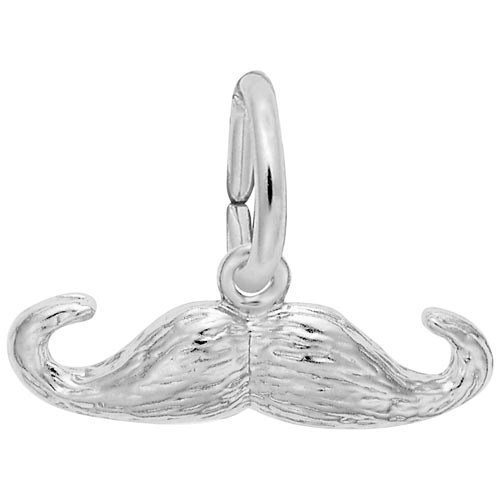 14K White Gold Moustache Charm by Rembrandt Charms 14K White Gold Moustache Charm by Rembrandt Charms