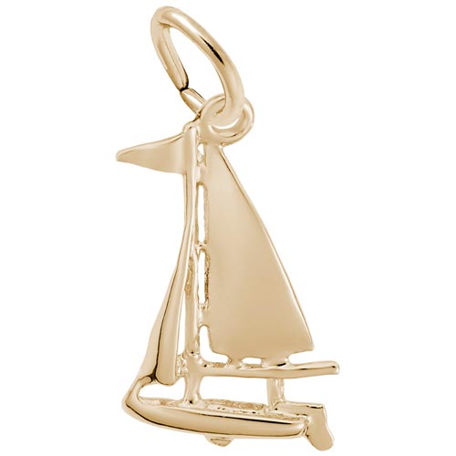 14K Gold Small Sloop Sailboat Charm by Rembrandt Charms