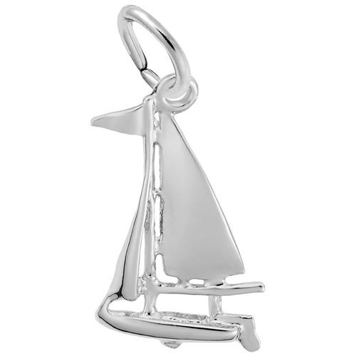 14K White Gold Small Sloop Sailboat Charm by Rembrandt Charms 14K White Gold Small Sloop Sailboat Charm by Rembrandt Charms