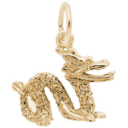 14K Gold Chinese Serpent Dragon Charm by Rembrandt Charms