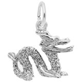 14K White Gold Chinese Serpent Dragon Charm by Rembrandt Charms