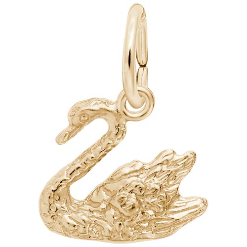 14K Gold Swan Charm by Rembrandt Charms