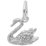 14K White Gold Swan Charm by Rembrandt Charms
