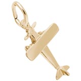 Gold Plate Single Engine Airplane Charm by Rembrandt Charms
