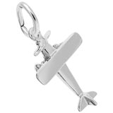 14k White Gold Single Engine Airplane Charm by Rembrandt Charms
