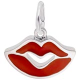 14K White Gold Sealed With A Kiss Charm