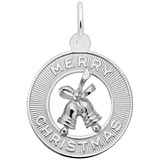 14K White Gold Merry Christmas Charm by Rembrandt Charms