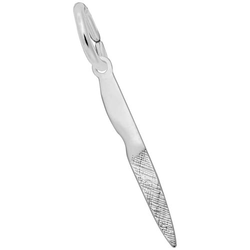 14K White Gold Nail File Charm by Rembrandt Charms